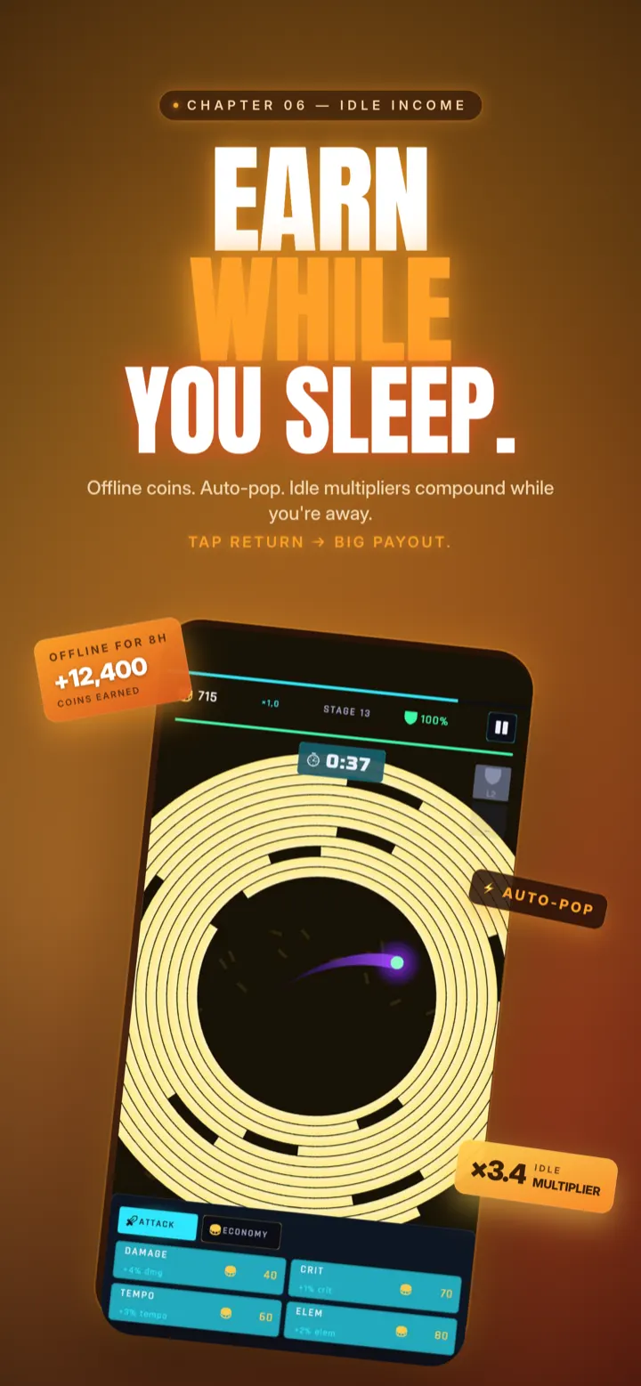 Idle earnings screen